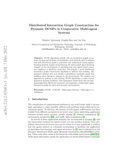 Distributed Interaction Graph Construction for Dynamic DCOPs in
  Cooperative Multi-agent Systems