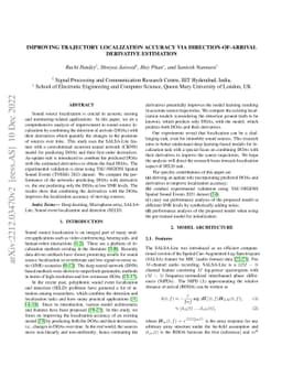 Improving trajectory localization accuracy via direction-of-arrival
  derivative estimation