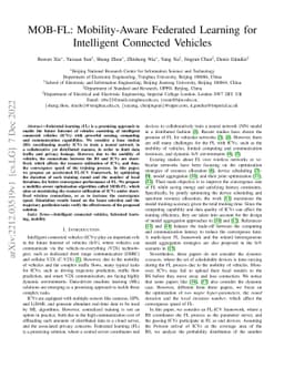 MOB-FL: Mobility-Aware Federated Learning for Intelligent Connected
  Vehicles