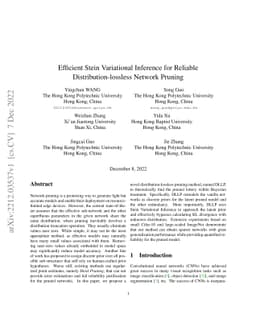 Efficient Stein Variational Inference for Reliable Distribution-lossless
  Network Pruning