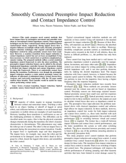 Smoothly Connected Preemptive Impact Reduction and Contact Impedance
  Control