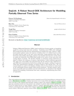 SeqLink: A Robust Neural-ODE Architecture for Modelling Partially
  Observed Time Series