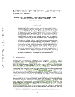 Learning rigid dynamics with face interaction graph networks