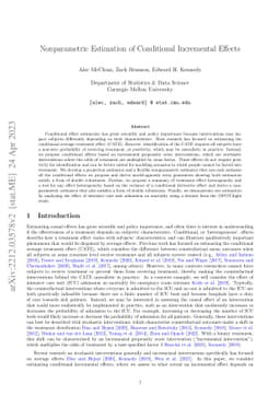 Nonparametric Estimation of Conditional Incremental Effects