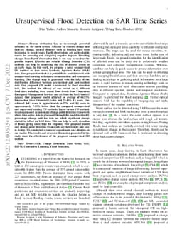 Unsupervised Flood Detection on SAR Time Series