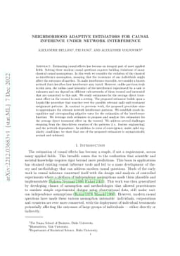 Neighborhood Adaptive Estimators for Causal Inference under Network Interference