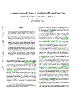 Leveraging Structure for Improved Classification of Grouped Biased Data