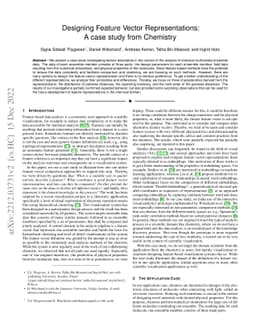Designing Feature Vector Representations: A case study from Chemistry