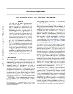 Stochastic Rising Bandits