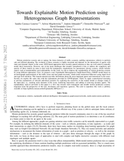 Towards Explainable Motion Prediction using Heterogeneous Graph
  Representations