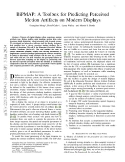 BiPMAP: A Toolbox for Predictions of Perceived Motion Artifacts on
  Modern Displays