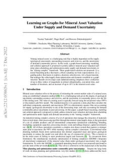 Learning on Graphs for Mineral Asset Valuation Under Supply and Demand
  Uncertainty