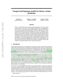Unsupervised language models for disease variant prediction