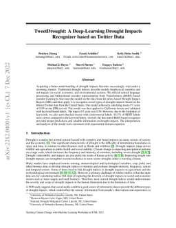 TweetDrought: A Deep-Learning Drought Impacts Recognizer based on
  Twitter Data