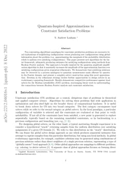 Quantum-Inspired Approximations to Constraint Satisfaction Problems