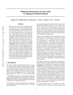 Mitigating Memorization of Noisy Labels by Clipping the Model Prediction
