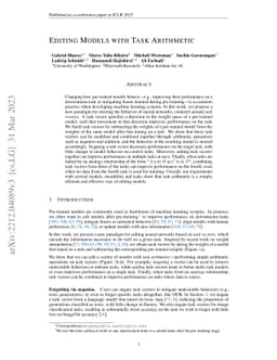 Editing Models with Task Arithmetic