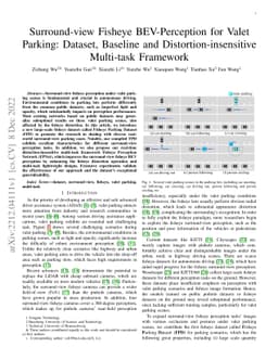 Surround-view Fisheye BEV-Perception for Valet Parking: Dataset,
  Baseline and Distortion-insensitive Multi-task Framework