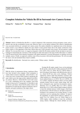 Complete Solution for Vehicle Re-ID in Surround-view Camera System