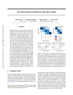 The Ordered Matrix Dirichlet for State-Space Models