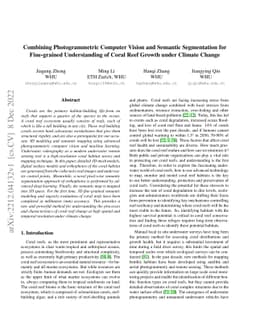 Combining Photogrammetric Computer Vision and Semantic Segmentation for
  Fine-grained Understanding of Coral Reef Growth under Climate Change