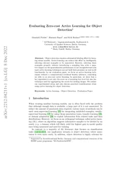 Evaluating Zero-cost Active Learning for Object Detection