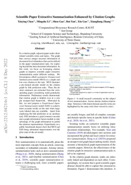 Scientific Paper Extractive Summarization Enhanced by Citation Graphs