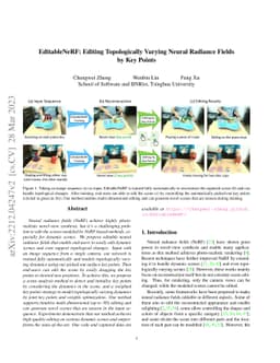 EditableNeRF: Editing Topologically Varying Neural Radiance Fields by
  Key Points