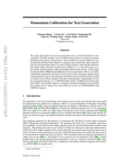 Momentum Calibration for Text Generation