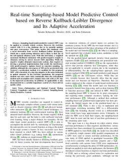 Real-time Sampling-based Model Predictive Control based on Reverse
  Kullback-Leibler Divergence and Its Adaptive Acceleration