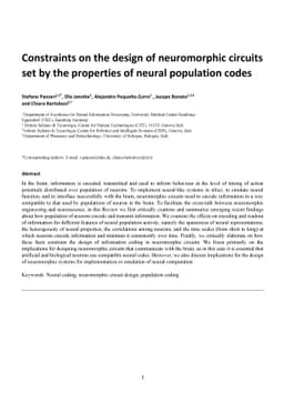 Constraints on the design of neuromorphic circuits set by the properties
  of neural population codes