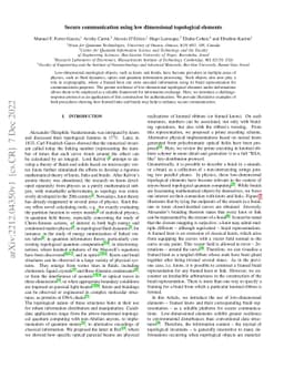Secure communication using low dimensional topological elements