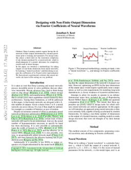 Designing with Non-Finite Output Dimension via Fourier Coefficients of
  Neural Waveforms