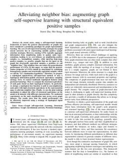Alleviating neighbor bias: augmenting graph self-supervise learning with
  structural equivalent positive samples