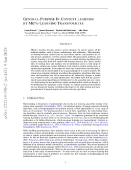 General-Purpose In-Context Learning by Meta-Learning Transformers