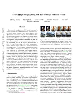 SINE: SINgle Image Editing with Text-to-Image Diffusion Models