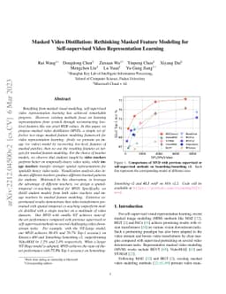 Masked Video Distillation: Rethinking Masked Feature Modeling for
  Self-supervised Video Representation Learning