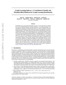 Graph Learning Indexer: A Contributor-Friendly and Metadata-Rich
  Platform for Graph Learning Benchmarks
