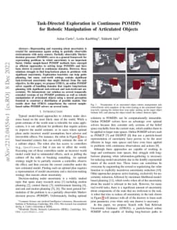 Task-Directed Exploration in Continuous POMDPs for Robotic Manipulation
  of Articulated Objects