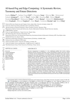 AI-based Fog and Edge Computing: A Systematic Review, Taxonomy and
  Future Directions