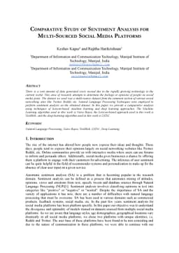 Comparative Study of Sentiment Analysis for Multi-Sourced Social Media
  Platforms