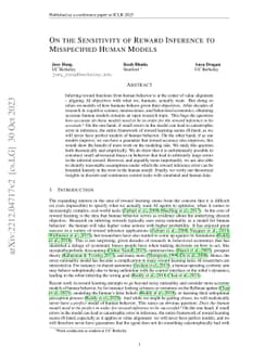 On the Sensitivity of Reward Inference to Misspecified Human Models