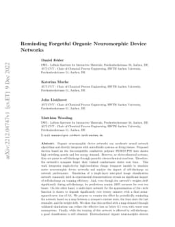Reminding Forgetful Organic Neuromorphic Device Networks