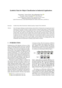 Synthetic Data for Object Classification in Industrial Applications