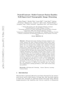 Noise2Contrast: Multi-Contrast Fusion Enables Self-Supervised
  Tomographic Image Denoising