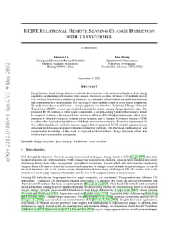 RCDT: Relational Remote Sensing Change Detection with Transformer