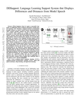DDSupport: Language Learning Support System that Displays Differences
  and Distances from Model Speech
