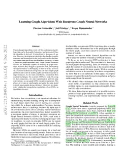 Learning Graph Algorithms With Recurrent Graph Neural Networks