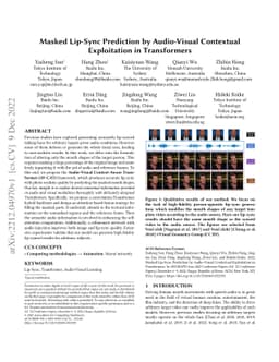 Masked Lip-Sync Prediction by Audio-Visual Contextual Exploitation in
  Transformers