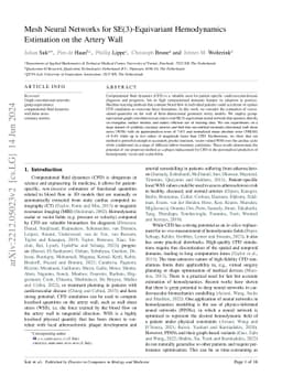 Mesh Neural Networks for SE(3)-Equivariant Hemodynamics Estimation on
  the Artery Wall